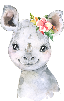 (s313-1-2C-41) Baby Rhino Flowers
