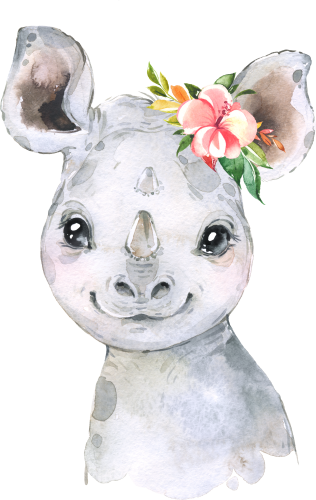 (s313-1-2C-41) Baby Rhino Flowers