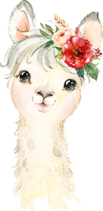 (s313-1-1D-31) Baby Llama Flowers