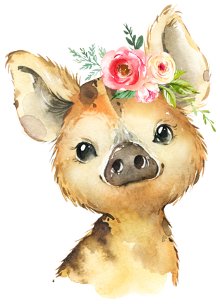 (s313-1-3D-57) Baby Pig Flowers