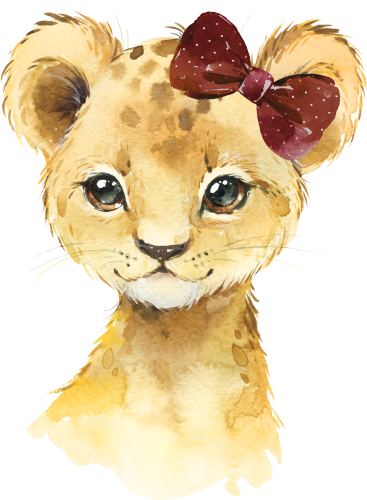 (s313-1-3E-11) Baby Lion Maroon Bow