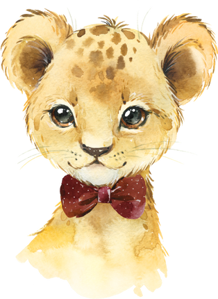 (s313-1-3E-11) Baby Lion Maroon Bowtie