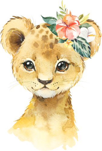 (s313-1-3E-43) Baby Lion Flowers