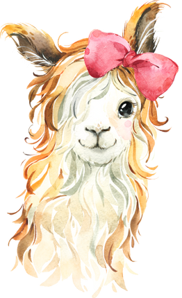 (s313-1-1F-15) Baby Llama Red Bow