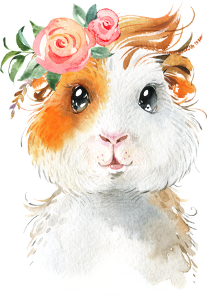 (s313-1-2G-44) Baby Guinea Pig Flowers