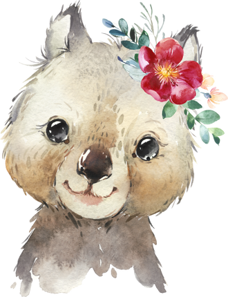 (s313-1-3H-39) Baby Wombat Flowers