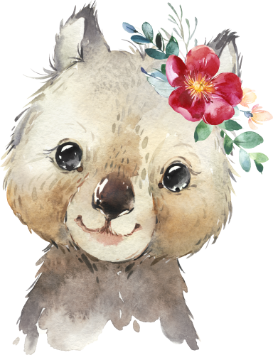 (s313-1-3H-39) Baby Wombat Flowers