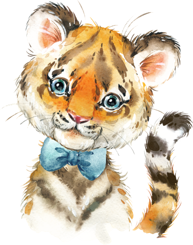(s313-1-2I-9) Baby Tiger Bowtie