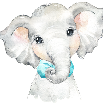 (s313-1-2J-13) Baby Elephant  Turquoise Bowtie