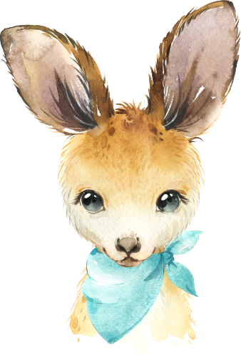 (s313-1-3K-26) Baby Kangaroo Blue Bandana