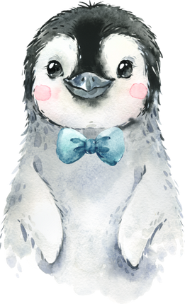 (313-01-2L-9) Baby Penguin Teal Bowtie