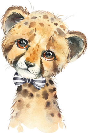 (s313-1-3L-17) Baby Cheetah Bowtie