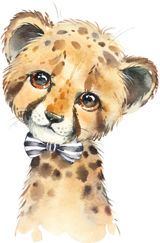 (s313-1-3L-17) Baby Cheetah Bowtie