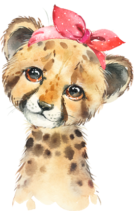 (s313-1-3L-2) Baby Cheetah Red Headband