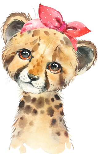 (s313-1-3L-2) Baby Cheetah Red Headband
