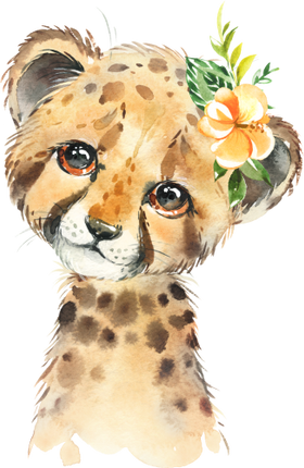 (s313-1-3L-42) Baby Cheetah Flowers