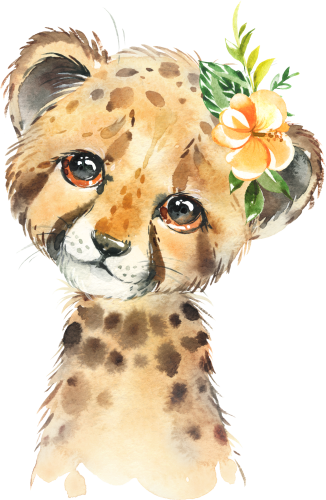 (s313-1-3L-42) Baby Cheetah Flowers