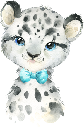 (313-01-2M-13) Baby Snow Leopard Turquoise Bowtie