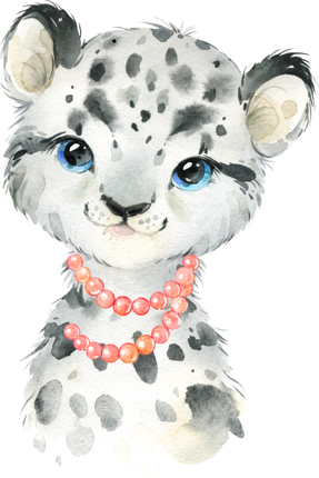 (313-01-2M-7) Baby Snow Leopard Pearl Necklace