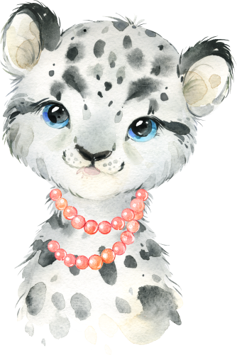 (s313-1-2M-7) Baby Snow Leopard Pearl Necklace