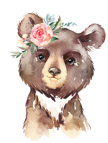 (s313-1-3O-34) Baby Bear Flowers