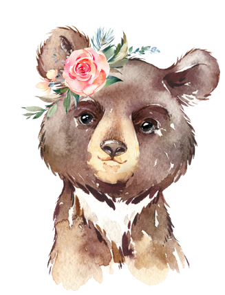 (s313-1-3P-34) Baby Bear Flowers