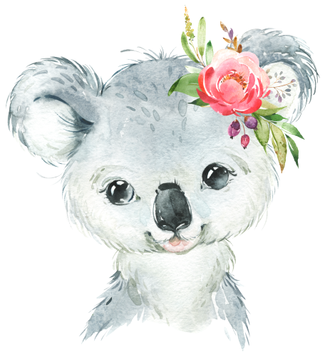 (s313-1-2P-30) Baby Koala Flowers