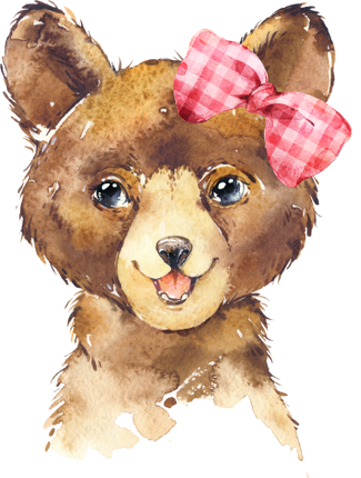 (s313-1-3Q-18) Baby Bear Red Bow