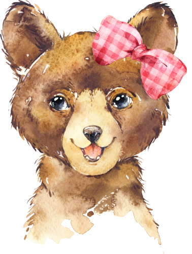 (s313-1-3Q-18) Baby Bear Red Bow