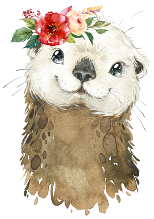 (s313-1-1S-31) Baby Otter Flowers