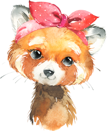 (s313-1-2R-2) Baby Red Panda Red Headband