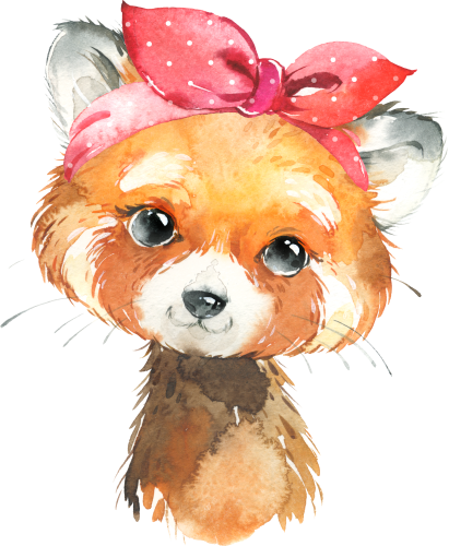 (s313-1-2R-2) Baby Red Panda Red Headband