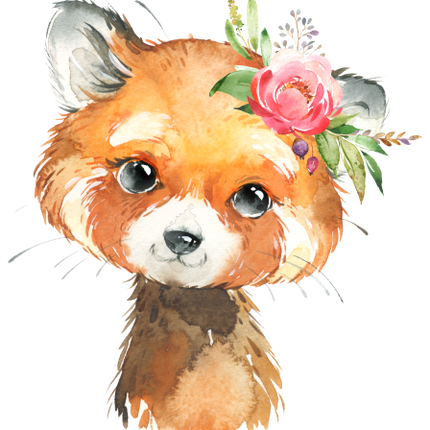 (s313-1-2R-30) Baby Red Panda Flowers