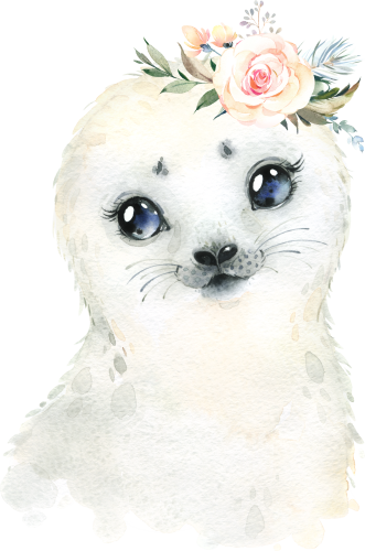 (s313-1-1U-38) Baby Seal Flowers