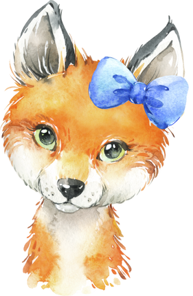 (s313-1-2V-26) Baby Fox Turquoise Bandana