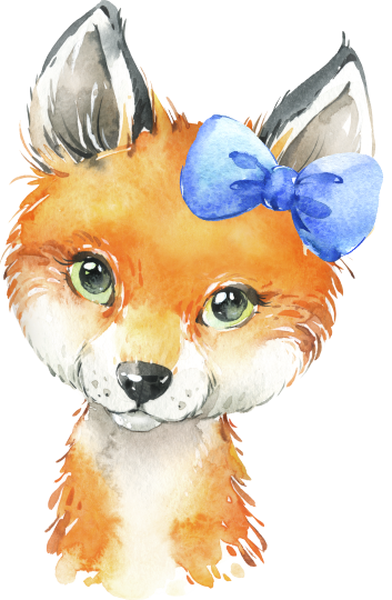 (s313-1-2V-26) Baby Fox Turquoise Bandana