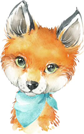 (s313-1-2V-27) Baby Fox Blue Bandana