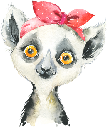 (s313-1-1X-2) Baby Lemur Red Headband