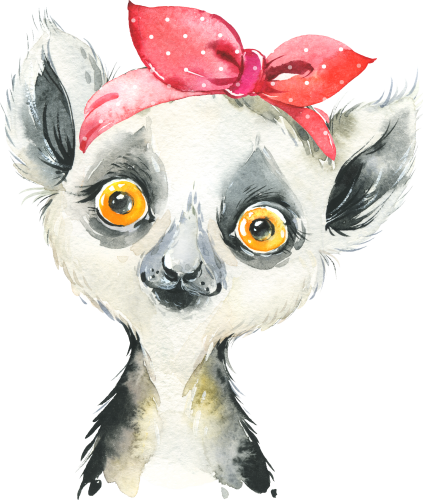 (s313-1-1X-2) Baby Lemur Red Headband