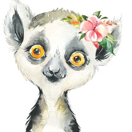 (s313-1-1X-41) Baby Lemur Flowers