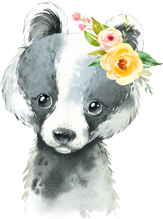 (s313-1-2X-53) Baby Badger Flowers