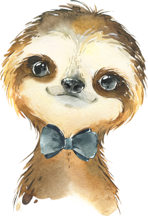 (s313-1-1Z-20) Baby Sloth Black Bowtie