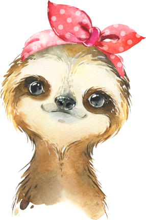 (s313-1-1Z-3) Baby Sloth Red Headband