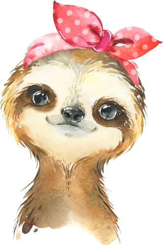 (s313-1-1Z-3) Baby Sloth Red Headband
