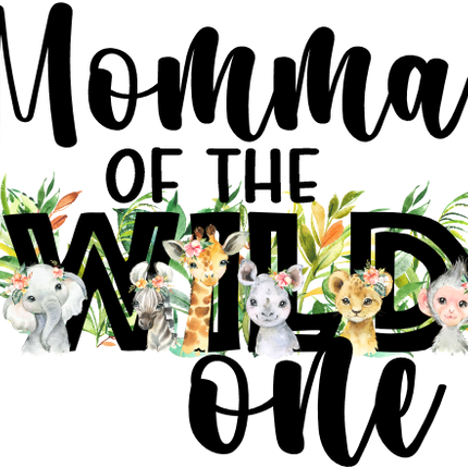 (s313-3B) Wild One Baby Jungle Animals Family Custom Text