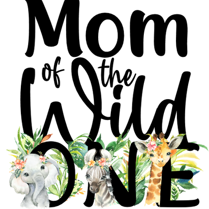 (s313-3A) Wild One Baby Jungle Animals Family Custom Text