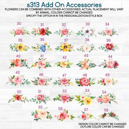 (s313-1) Watercolor Baby Safari/Jungle Animal Collection 17 Animals 58 Accessories & Flowers