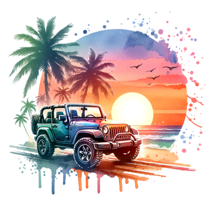 (314-2) Jeep 4x4 Sunset Beach
