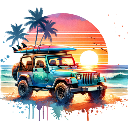 (314-2) Jeep 4x4 Sunset Beach