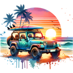 (314-2) Jeep 4x4 Sunset Beach